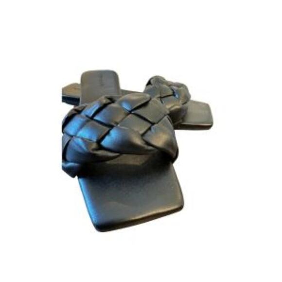 Womens Black Braided Slide Sandal Size 8 - Picture 4 of 5